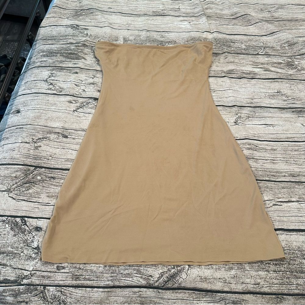 SPANX “Love Your Assets” Strapless Tan Shapewear Slip Size 1X